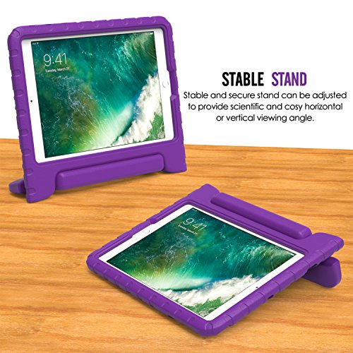MoKo Hülle für Neu iPad 9.7 Zoll 2017 – Superleicht EVA Stoßfest Kinderfreundlich Kinder Schutzhülle mit umwandelbarer Handgriff Handle und Standfunktion für Apple New iPad 2017 9.7 Zoll / iPad Air / iPad Air 2 Tablet, Violett - 4