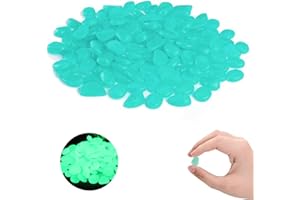 MOAMUN 1000 Stück Leuchtsteine Gärten aus Harz, Fluoreszierende Steine, Dekorative Steine, Grün Leuchtende Kieselsteine Nachtleuchtende Steine für Aquarium Garten Rasen Dekoration, 0.8-1cm (Blau)