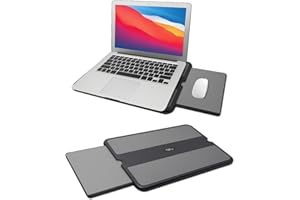 MAX Smart Almohadilla de Regazo portátil para Laptop, Escritorio para Laptop con Bandeja retráctil para Mouse, Mesa de Soporte Antideslizante para computadora portátil, estación de Trabajo para el
