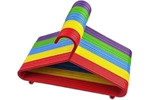 FAQRAH Children's Hanger Plastic Tubular Kids Hangers Non Slip Clothes Hanger Multicolour for Kids Babies (20 PACK)