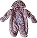 Newborn NB months - Baby Girls Snowsuit - Gorgeous Pink & White Skating Penguin and Mouse Hooded Snowsuit with Detachable Mittens Outfit / Babies Winter Clothes