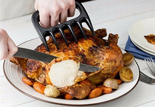 Kicty® Fleisch Gabel Greifer mit Pinsel Pork Abzieher für Fleisch Handler Schnitzen – Pulled Pork Werkzeug für Schweinefleisch Butts, Schweinefleisch Schultern für BBQ, Picknik 2 Stücke – Der Klassiker für die professionelle Küche - 4