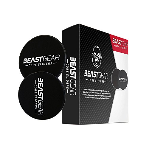 Gleitscheiben von BeastGear – Doppelseitig für Teppich & Holzböden – Gliding Disc Trainiert Bauchmuskeln, Steigert Kraft & Ausdauer, Muskelaufbau Zuhause – Kompakt & Leicht zu Transportieren, 2er Set