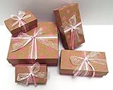 Emballage cadeau boîte cadeau - 5 boîtes-cadeaux en carton avec ruban - emballage cadeau pour anniversaire, mariage, Noël