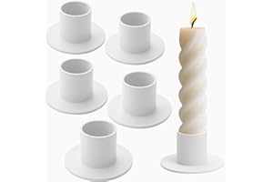 XUEFENFEI 6 Piezas Candelabros de Metal, Vintage Candelabros para Velas, Candle Holder, Portavelas de Pilar para Ccentros de Mesa Decoracion, Comedor y Dormitorio (Blanco)