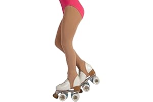 CALZITALY Collants Fille de Patinage Artistique et Roller Etriers | Noir, Naturel, 6-12 Ans, 70 DEN | Fabriqué en Italie