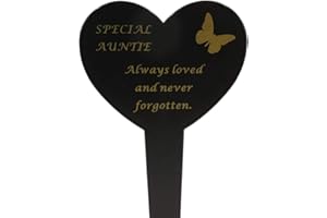 ANGRAVEMEMORIALS Special Auntie Memorial Heart Remembrance Verse Ground Stake