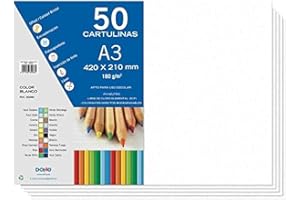 Dohe A3-Karton, weiß, für Bastelarbeiten und Druck (50 Stück) – 21 x 29,7 cm – 180 g/m² – Büromaterial