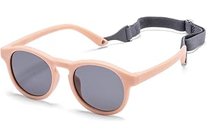 Cysocool Baby Polarisierte Sonnenbrille mit Band 0-36 Monate Kinder Jungen Mädchen Sonnenfilter UV400 Schutz Sonnenbrille Flexiblen Gummi Rahmen Neugeborene Kleinkind Sonnenbrillen
