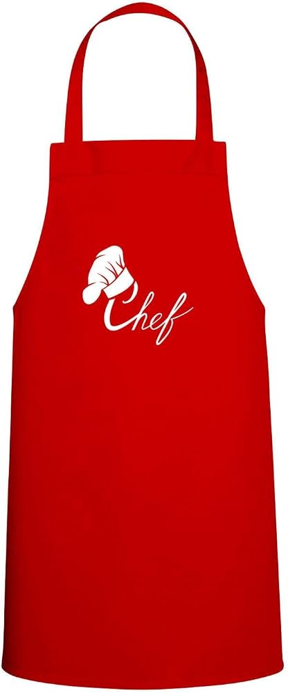 Tasarım Trend Chef Yazılı Özel Baskı Chef Mutfak Önlüğü Kırmızı