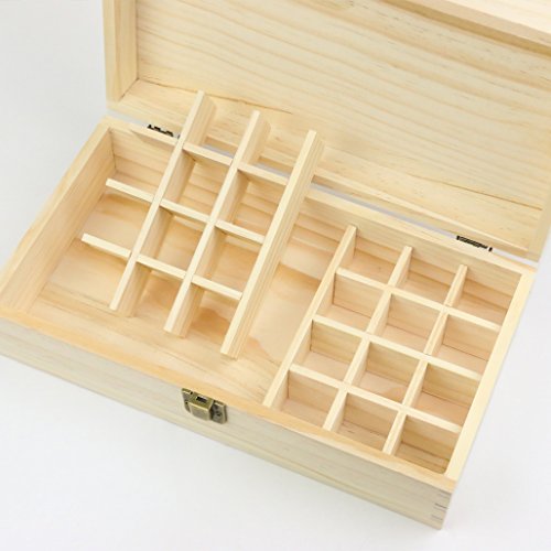 Perfekt Holz ätherisches Öl Box Set ätherischem Öl Etiketten – für 24 (5–15 ml) ätherisches Öl Flaschen – Ätherischen Ölen Schutzhülle für Reisen und Präsentationen HD16 - 2