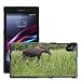 Produktbild GoGoMobile Bild Hart Handy Schwarz Schutz Case Cover Schale Etui // M00124005 Moose Baby Elche Durchsuchen Gras Tier // Sony Xperia Z1 L39 C6903 C6906 C6943 C6902