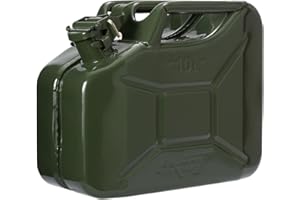 Oxid7 Kraftstoffkanister 10 Liter aus Metall mit Bajonettverschluss | Benzin, Diesel & Bio-Ethanol geeignet | 10L Benzin-Kanister mit UN-Zulassung & Bauart geprüft