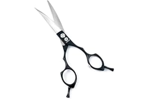 Dream Reach 6.5'' Dog Grooming Scissors - Twin Tail Professional Pet Cat Hair Scissors - Best Cutting & Curved & Chunker Shear Pet Clipping Scissors for Small Large Dogs Cats (Curved Scissor)