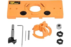 ESTINK Plantilla para Bisagras, Plantilla Bisagras Cazoleta 35mm, Guía de Perforación de Bisagra Oculta, Plástico de Ingeniería, Plantilla Duradera para Carpintería