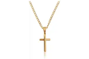 Made by Nami Collar para Hombre con Dije - Collar Dorada para Hombre de 60cm de Acero Inoxidable - Collar de Eslabones Hecha a Mano. Regalo de Cumpleaños para Él