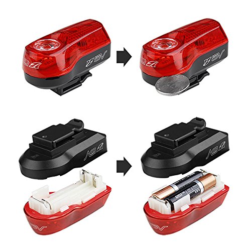 BV LED Sicherheitslicht Set, Sport Beleuchtung, LED Frontlicht und Rücklicht Set, Super Bright 1-watt Headlight and 1/2-watt Taillight Safety Light Set - 5