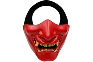 NC Mal Demonio Monstruo Kabuki Samurai Prajna Fantasma Media Máscara, Halloween, Airsoft Media Máscara para CS Juego De Guerra