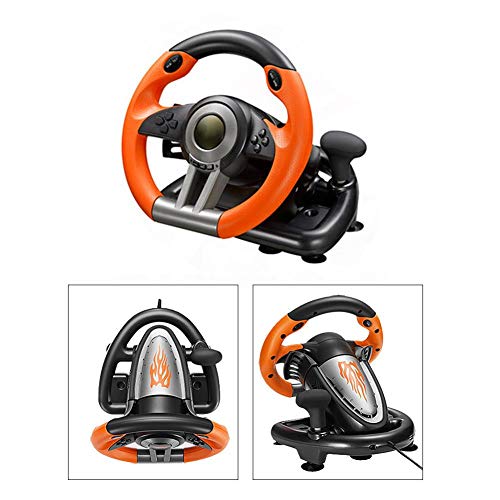 Preisvergleich Produktbild Gaming Lenkrad Computerspielkonsole Racing Wheel mit Pedalen Unterstützung PC / PS3 / PS4 / X-ONE Computerspiel Lenkrad Simulation Racing Simulation Fahrschule Auto Controller für Driving Games