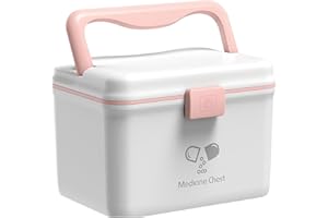 ‎TUKA-I-AKUT TUKA-i-AKUT 4,8L Medizinbox Zweilagig Portable mit Tragegriff, Medikamentenbox Hausapotheke Box Erste-Hilfe-Box Aufbewahrungsbox Tragbar, Multifunktionaler Medizinkoffer Outdoor Home, TKD6402 Weiß