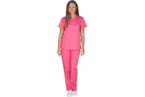 ALEZI Tenues médicales & ensembles blouses et pantalons médicaux pour femmes avec col en V et poches | Vêtement médical blouse & pantalon - Médical Scrubs lavables et durables pour femmes