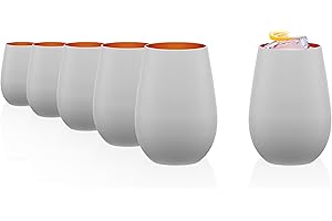 Stölzle Lausitz Wassergläser Elements metallic Weiß/Bronze 6er-Set 465 ml – Allroundgläser für Wasser, Saft & Cocktails – Hochwertige Trinkgläser aus Kristallglas – Spülmaschinengeeignet & stoßfest