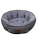 Produktbild Runde Form Bequemes Hundebett Hundesofa Hundekörbchen Wendbares Weich Warm Baumwolle Innere Kissen Mit Rutschfeste Unterseite,L