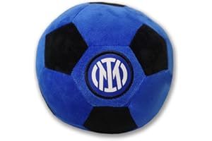 hermet Inter, Cuscino Palla Morbido Diametro 22 cm, Cuscino Rotondo Arredamento, Nero Blu, Prodotto Ufficiale