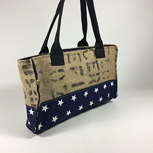 Up cycled vegan jute coffee sack handbag with magnetic button
