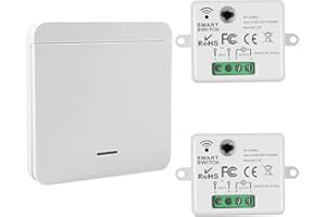 BQWEUN Przełącznik Wi-Fi, przełącznik bezprzewodowy, przełącznik bezpieczeństwa do nadajnika RF i kontroler odbiornika 10 A, łatwa instalacja lampy do 2200 W, inteligentny przełącznik (1)