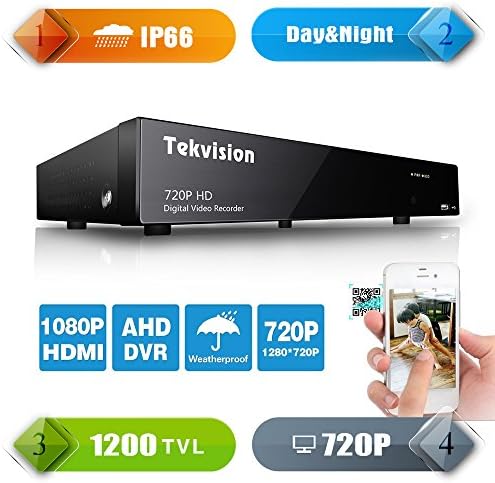 Tekvision® Security System 8CH DVR Indoor/Outdoor Day/Night (DVR only, HDD not included)