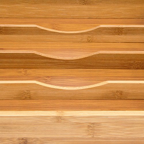 Relaxdays Besteckkasten aus Bambus HxBxT: ca. 4,5 x 25,5 x 34 cm Besteckeinlage aus Holz mit 5 Fächern als Schubladenorganizer und Besteckeinsatz Besteckeinteiler für die Schublade Besteckbox, natur - 4