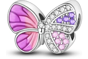 NARMO Charms per Pandora Bracciali 925 Sterling Silver Heart Charms per Bracciali Farfalla Charm Originale per le Donne Braccialetto Argento Charms