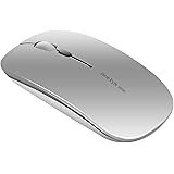 Uiosmuph Q5 Mouse Wireless Ricaricabile, Senza Fili Silenzioso 2,4G 1600DPI Mouse Portatile da Viaggio Ottico con Ricevitore 