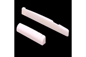 MINGZE 6 String Acoustic Classical Guitar Bone Bridge Saddle and Nut Made of Real Bone (For Acoustic)