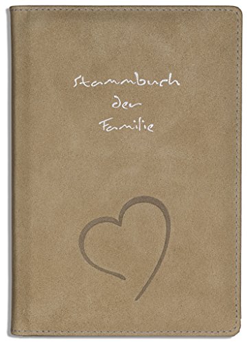 Stammbuch der Familie Leander, Echtleder cremefarben mit Herz, Familienstammbuch, Stammbücher
