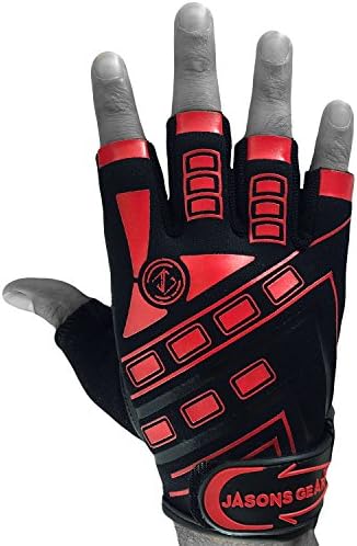 Kevlar Weight lifting gloves by JASONS GEAR with Neoprene Top Hand, Cow Hide leather Palm with Aromex-Kevelar Grip, Blister Protection. Suitable for Weightlifting, WOD, CrossFit, Cross Training, Fitness, Body Building, Gym, Workout, Power lifting (RED, LARGE)