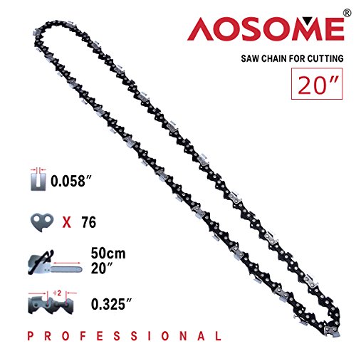 Kette Kettensäge 20′ Motorsäge 50cmSägekette 76 Glieder,Kettenteilung 0.325 Zoll, Stärke 1.5 mm - 4