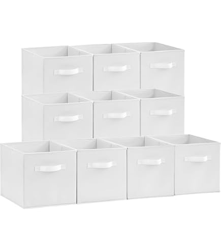 2 x stoffen opbergdoos, vierkant, opslag voor plank, stoffen doos in kubusvorm, HxBxD: 30 x 30 x 30 cm, groen