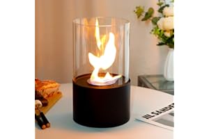 ‎JHY DESIGN JHY DESIGN Extra Groß Tischfeuerschale Topf Drinnen Draußen Portable Tischkamin 29 cm hoch Bio Ethanol Kamin Sauber Brennend Entlüftungslos für Indoor Outdoor Balkon Deko(Schwarz)