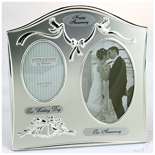 Two Tone Silverplated Wedding Anniversary Gift Photo Frame - Our Anniversary by Impressions by Juliana