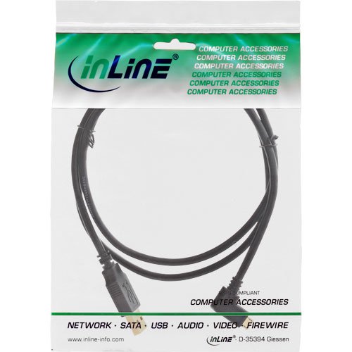 InLine 31710T Micro-USB 2.0 Kabel, USB-A Stecker auf Micro-B Stecker gewinkelt, vergoldete Kontakte, 1m schwarz - 2