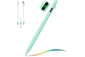 MoKo Lápiz para Pantalla Táctil, Lápiz Stylus para iOS/Android Dispositivos, Lápiz Óptico para iPad/iPhone/Samsung, Reposo Automático, Absorción Magnética, Indicación de Batería, Verde