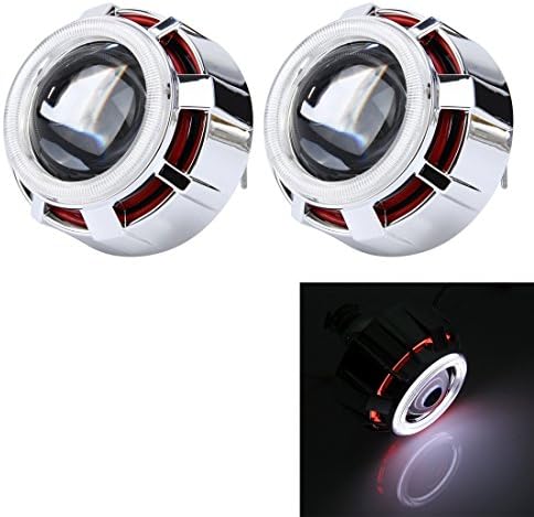 FINE QUALITY Light Bulb, 2 PCS 2.5 inch Universial 12V Bi-Xenon Projector Lens Headlight Kit with Exquisite Angle Eyes Decoration ,GISION ( Size : 2.5 inch red )