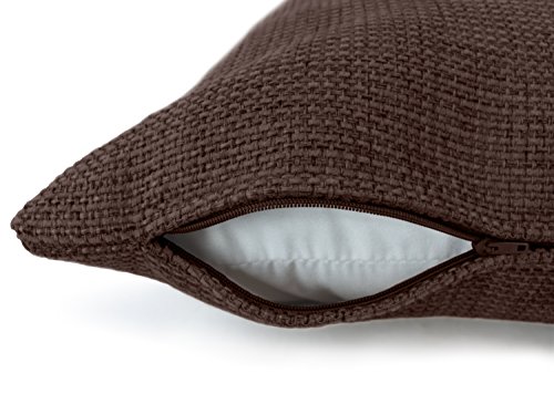 Kissenhülle in Struktur-Optik – erhältlich in 23 modernen Farben und 3 verschiedenen Größen, 50 x 50 cm, schokobraun - 4