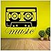 Produktbild Musik Stil Wandtattoo Musik Kassette Wandaufkleber Band Recorder Design Wandbild Musik Player Aufkleber Für Wohnkultur 67 * 57 Cm