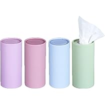 4 Pcs Poppy Floral Round Tissues Box Car Holder Set - Red - View #7