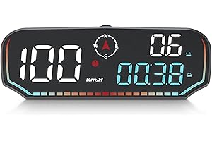 AMROOLOO GPS Speedometer, Car Head up Display, KM/H and MPH, Digital Speedometer Car MPH, with Speeding Reminder and Fatigue Driving Reminder, Suitable for All Cars
