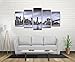 Produktbild New York City von Hudson Fluss Landschaft Cascading 5-teiliges Leinwand Print – Gesamt Größe: breite 172,7 cm (172), Höhe 81,3 cm (82) Mauer Kunstdruck – komplett gerahmt – fertig zum Aufhängen – Multi Panel – Fünf 5 Teil Platten