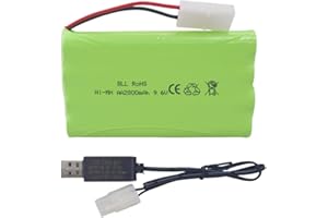 BLLRC 1PCS 9.6V 2800mAh AA Batería de Carga con Enchufe Tiangong con Cable de Carga USB para RC Toy Car Truck Tank Engineering Vehicle Remote Control Ship